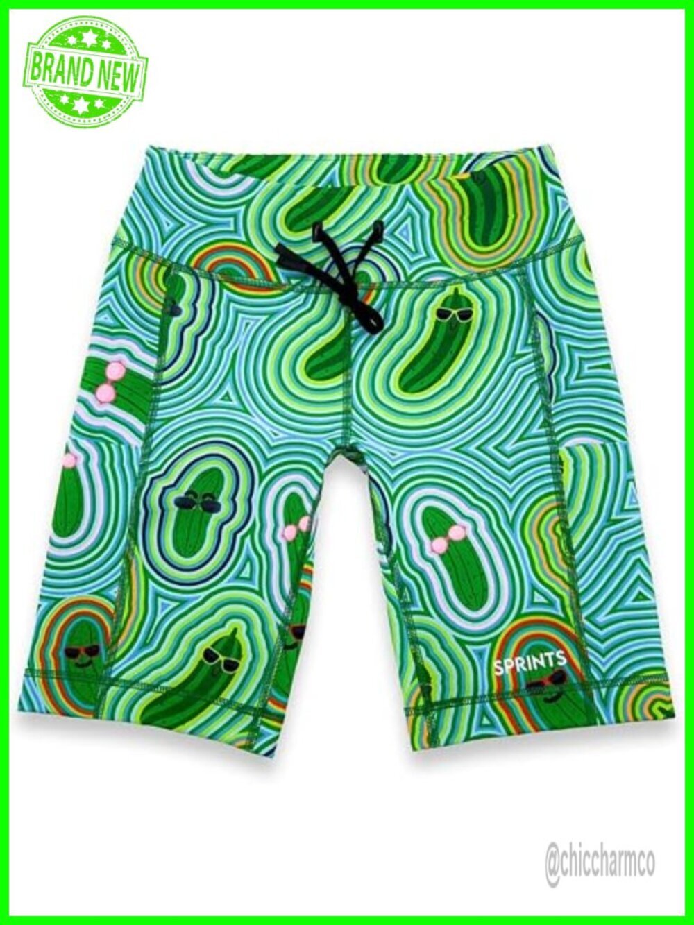 Compression Shorts with Pockets, Drawcord & Silicone Lined Hem